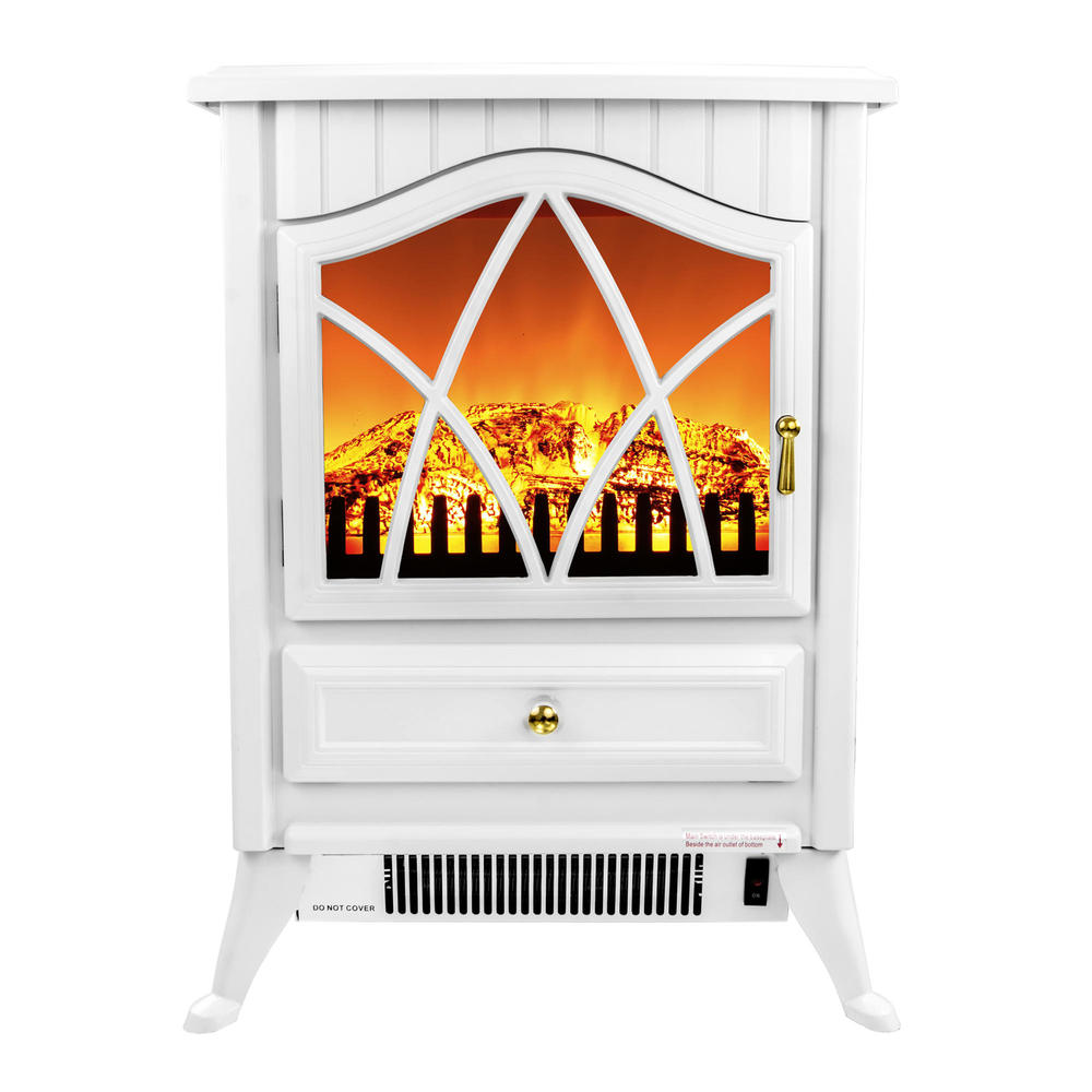Golden Vantage 16" Standalone Indoor Electric Fireplace Heater - White