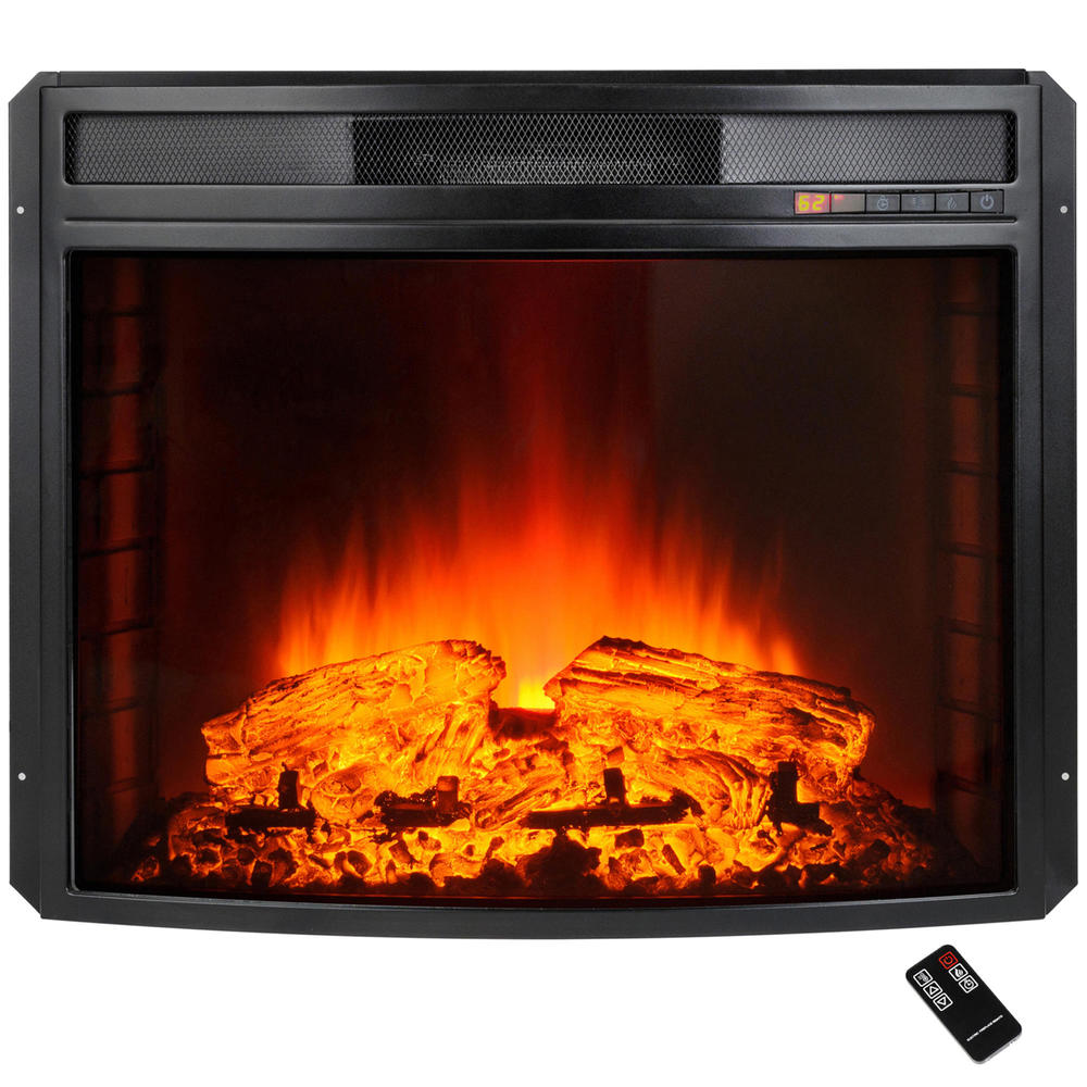 Golden Vantage GVFP0058 Steel 1400W 28" Standalone Electric Fireplace - Black