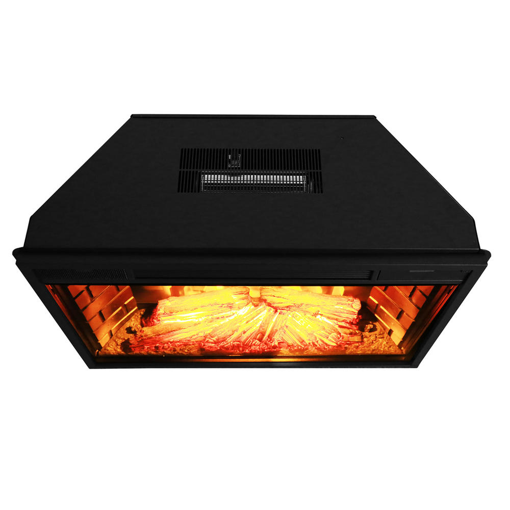 Golden Vantage SEF05 Tempered Glass 28" Standalone Electric Fireplace - Black