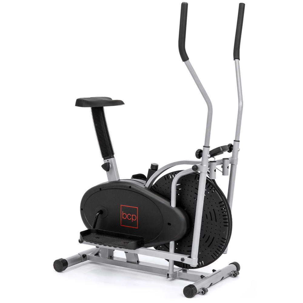 Best Choice Products BestChoiceproducts 2-in-1 Elliptical Cross Trainer Bike Exercise Machine with LCD Display - Black