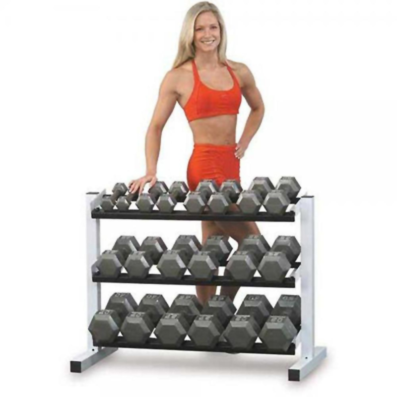 Body-Solid SDS650 55-75lb Hex Dumbbell Set with Steel Alloy Handles