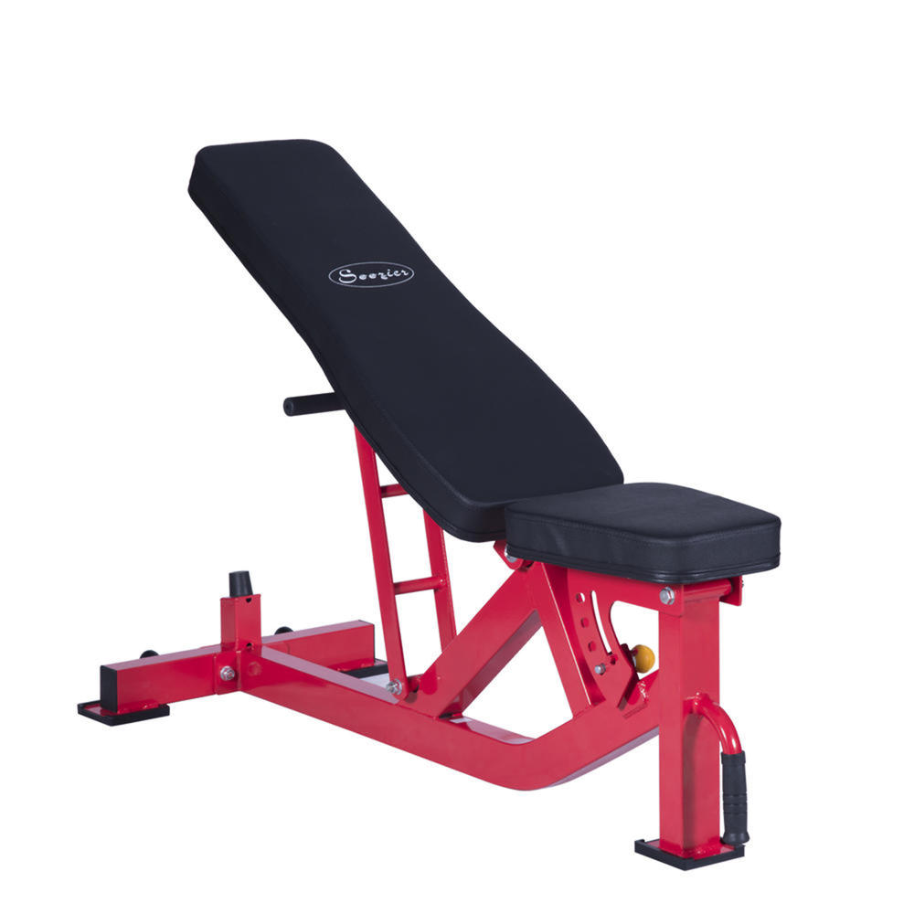 Soozier A90-011 10-Position Adjustable Home Fitness Weight Bench - Red and Black