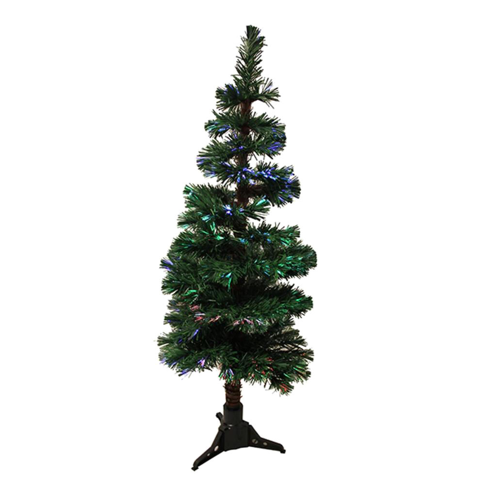 NorthLight 5' Pre-Lit Spiral Pine Fiber Optic Medium Christmas Tree