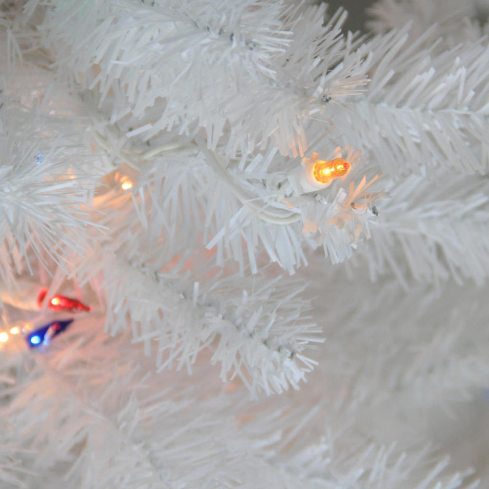 NorthLight 7.5' Pre-Lit White Cedar Pine Artificial Christmas Tree
