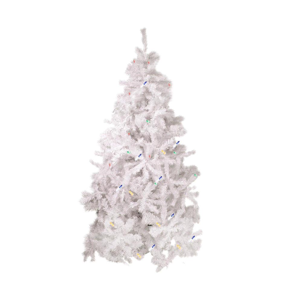 NorthLight 7.5' Pre-Lit White Cedar Pine Artificial Christmas Tree