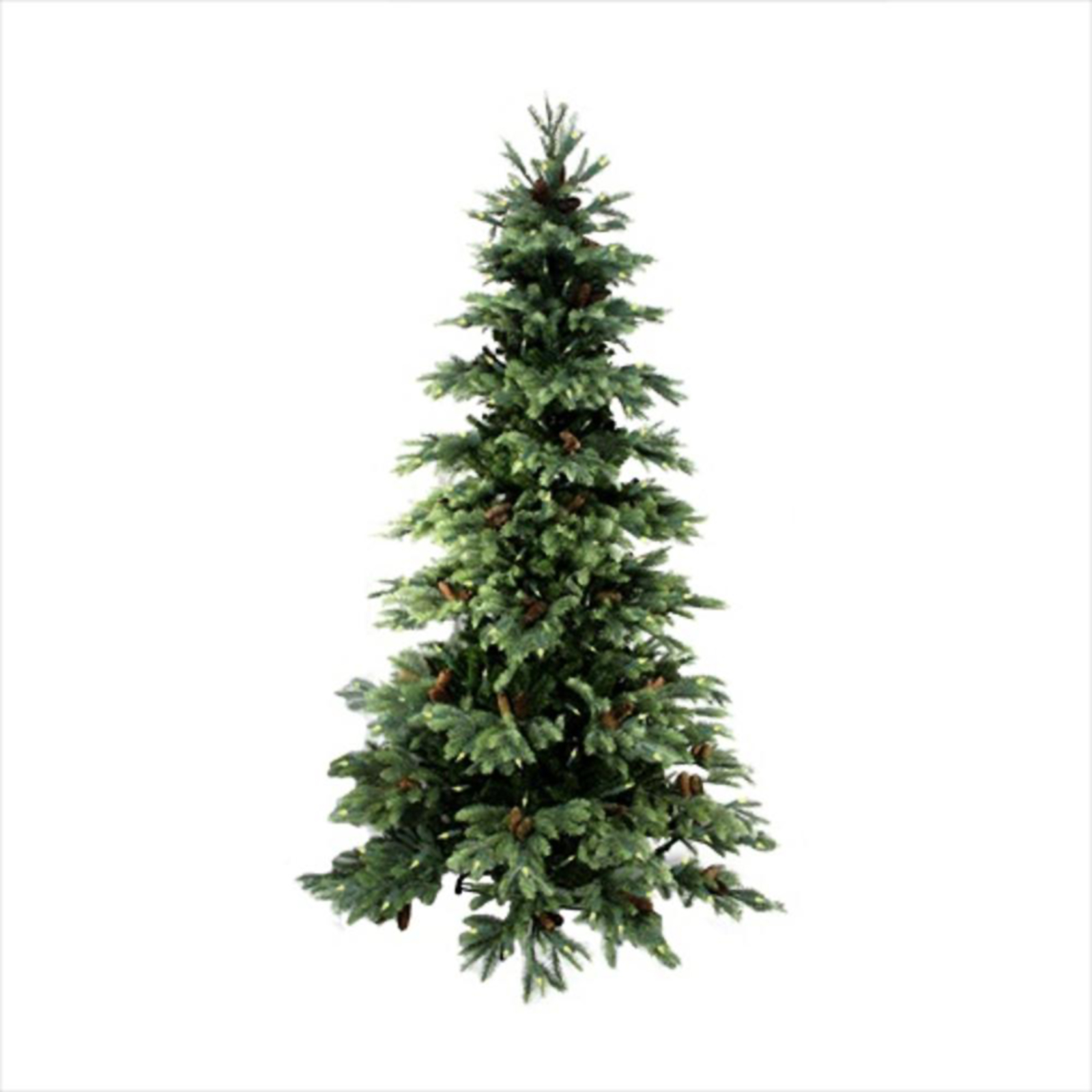 Allstate 10' Pre-Lit New England Pine Medium Profile Christmas Tree with Pine Cones