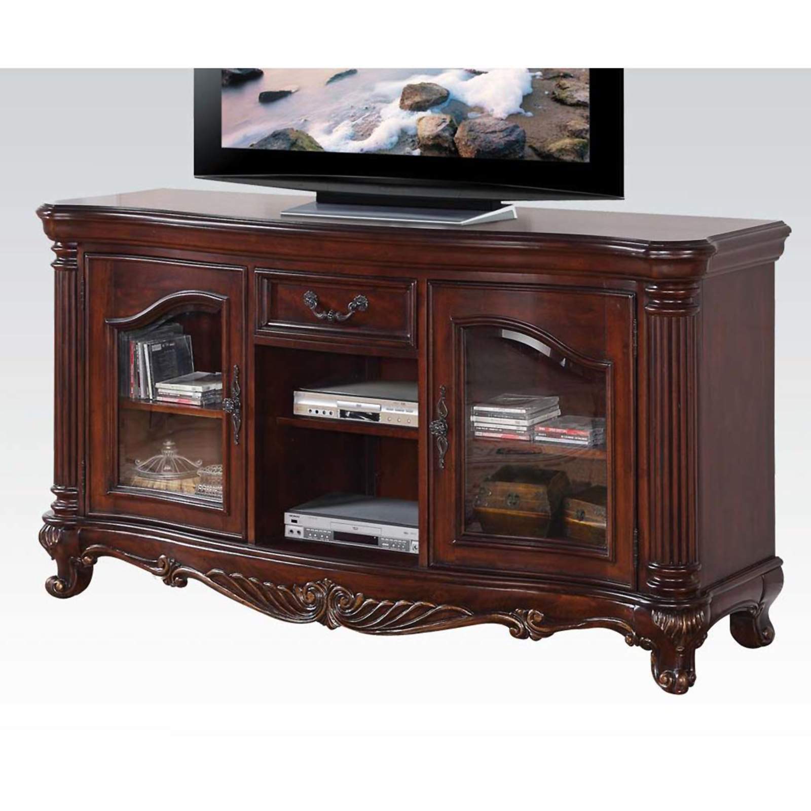 Acme Furniture Remington 65" Wooden TV Stand - Brown Cherry