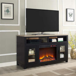 Altra Furniture Ameriwood Home Carver Electric Fireplace TV Stand for TVs up to 60" Wide, Black