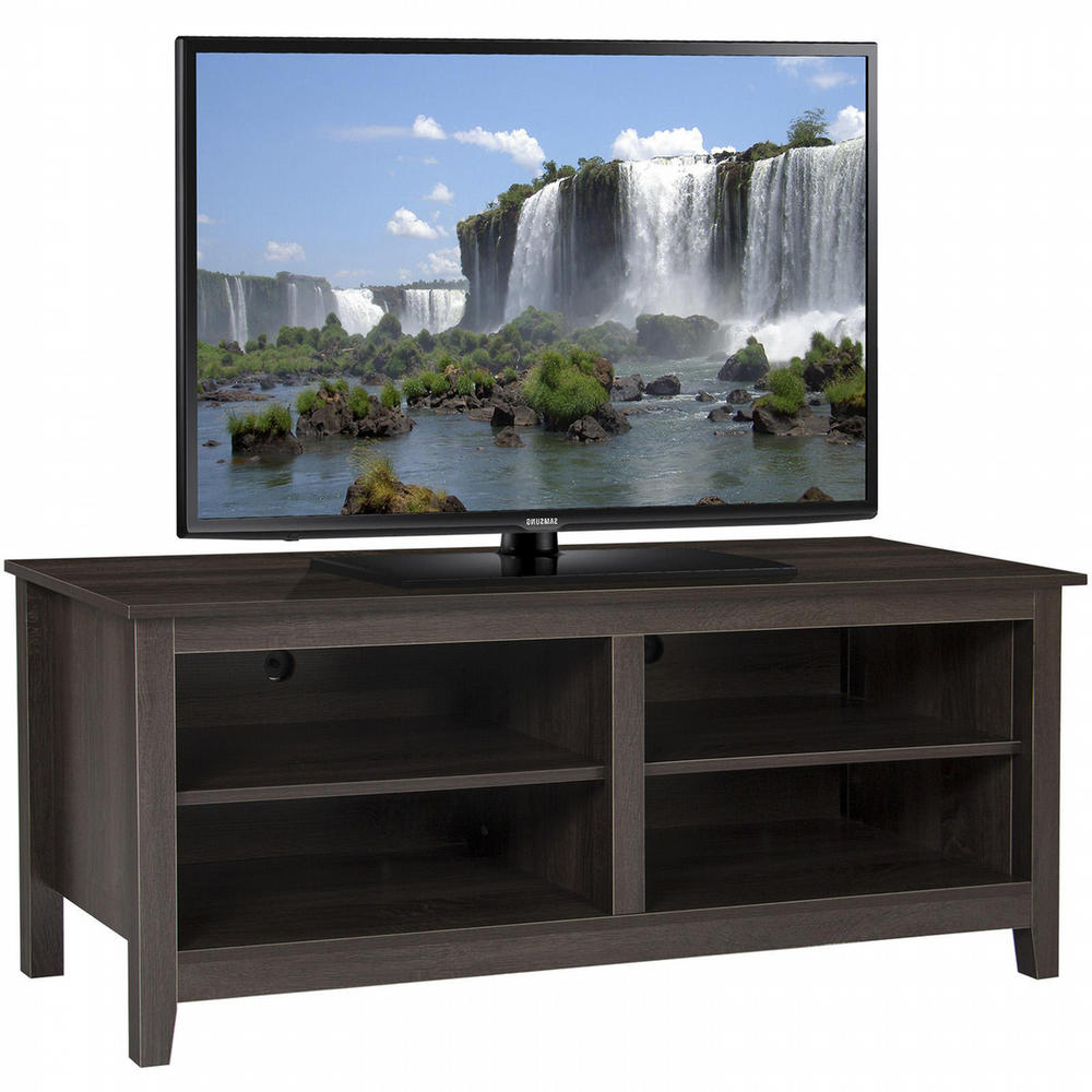 Best Choice Products BestChoiceproducts 16" Hardwood Media Console with 4 Shelves - Taupe