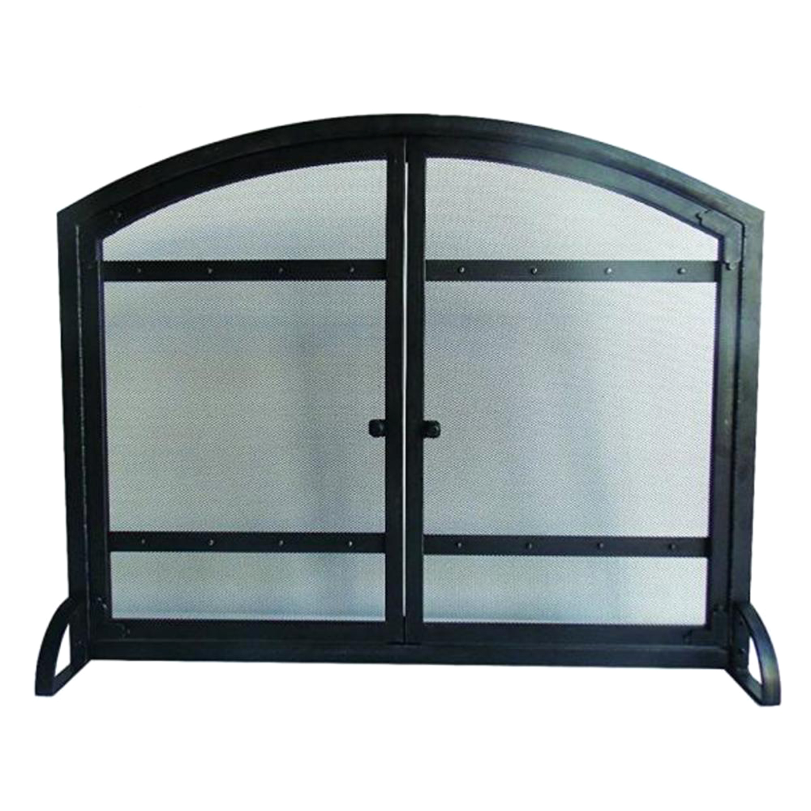 Pleasant Hearth Harper Arched 39" Fireplace Screen with Doors - Black