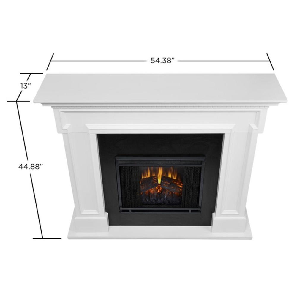 Real Flame Thayer Solid Wood 54" Electric Fireplace - White