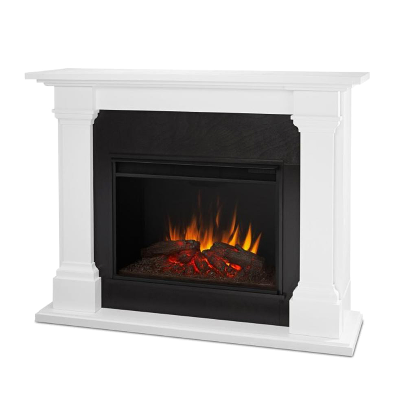 Real Flame Callaway Wood 63" Grand Infrared Electric Fireplace - White