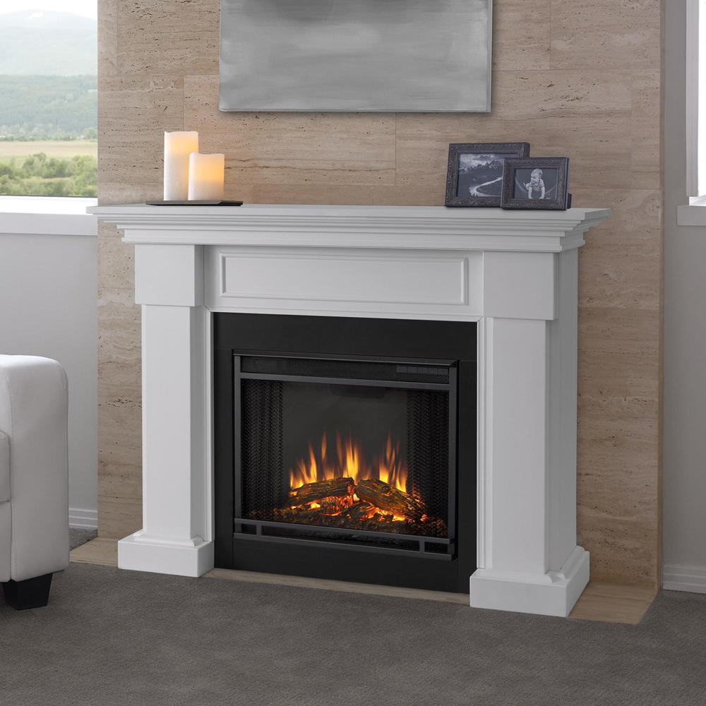 Real Flame Hillcrest Solid Wood 48" Electric Fireplace - White