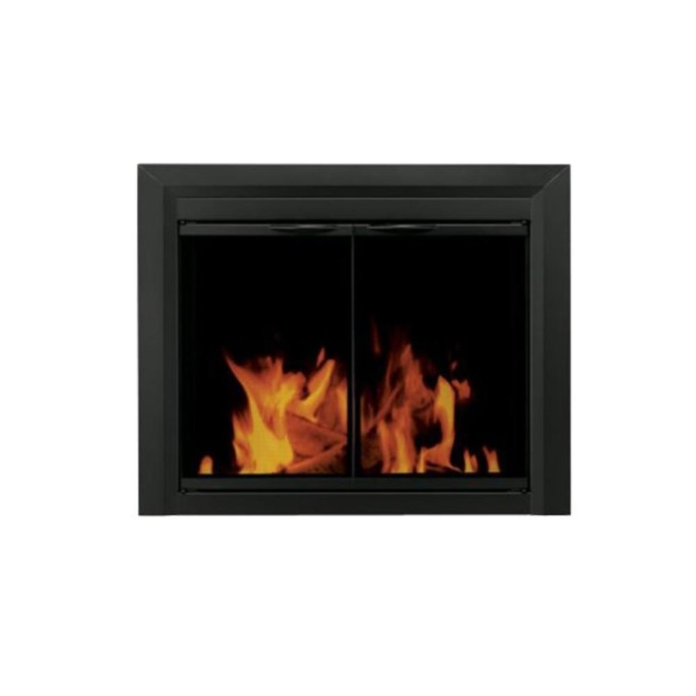 Pleasant Hearth Carlisle Steel 42" Small Fireplace Glass Door - Black