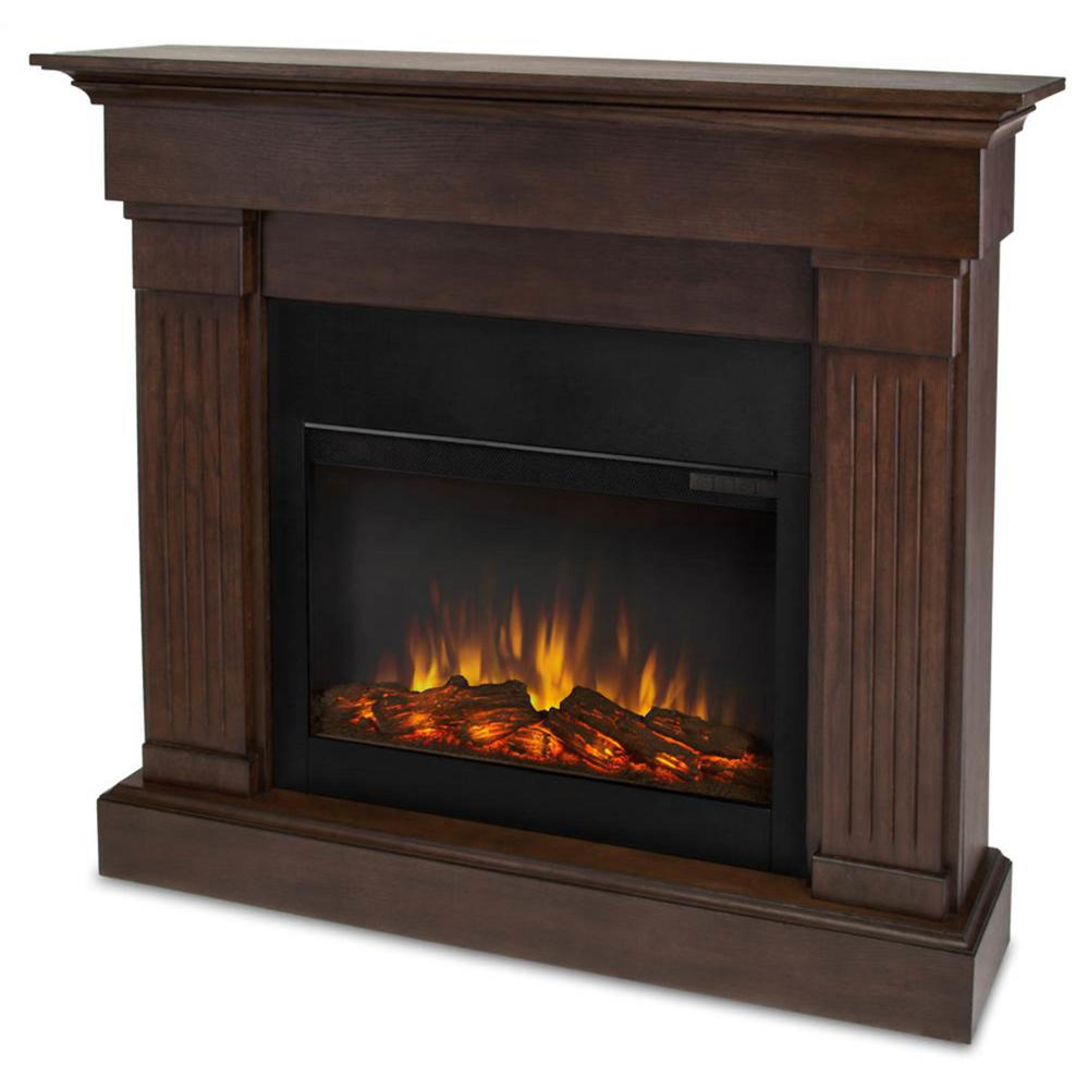 Real Flame Crawford Slim Series Solid Wood 47" Electric Fireplace - Chestnut Oak