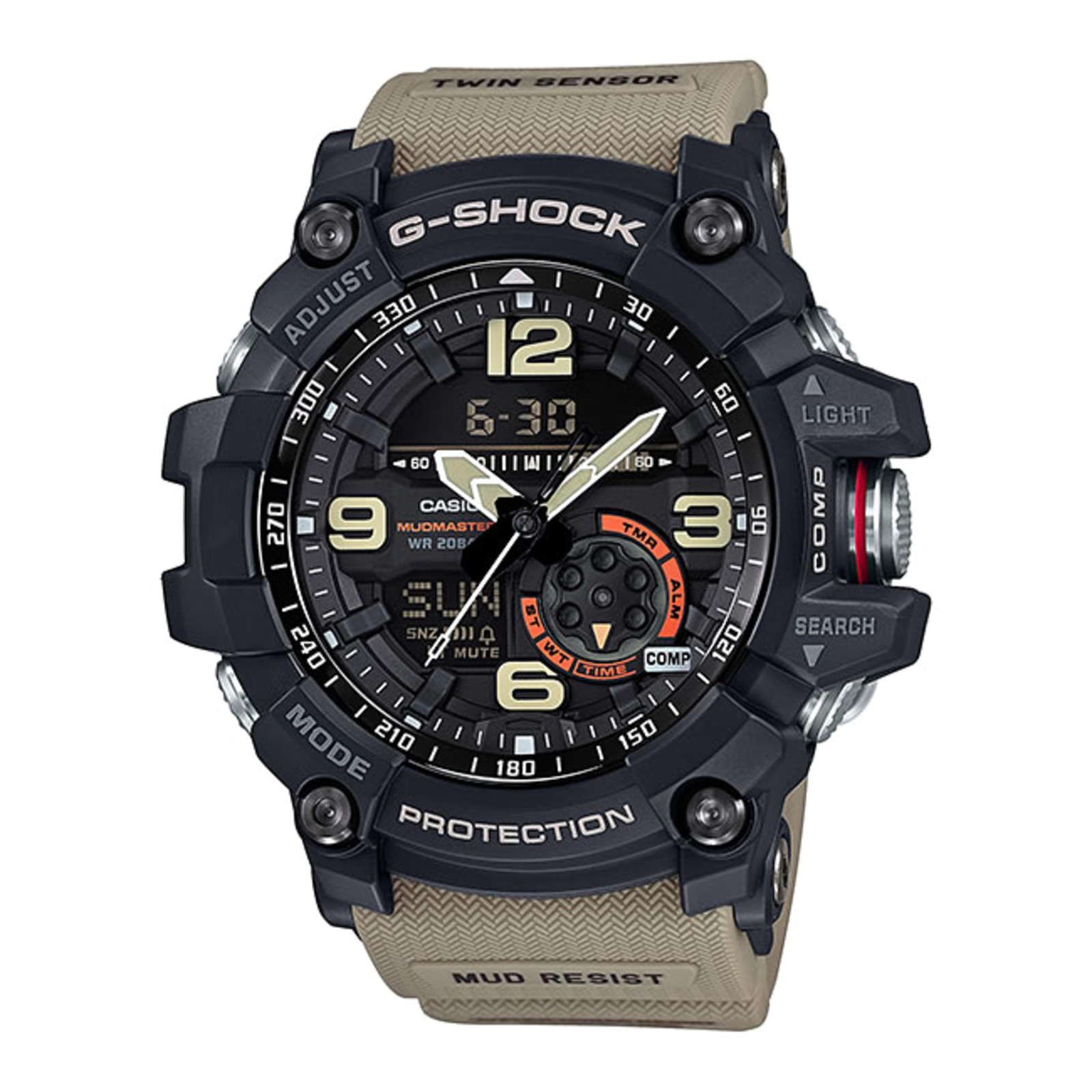 Casio GG-1000-1A5 Men's Mudmaster G-Shock Resin Analog Digital Watch - Military Beige