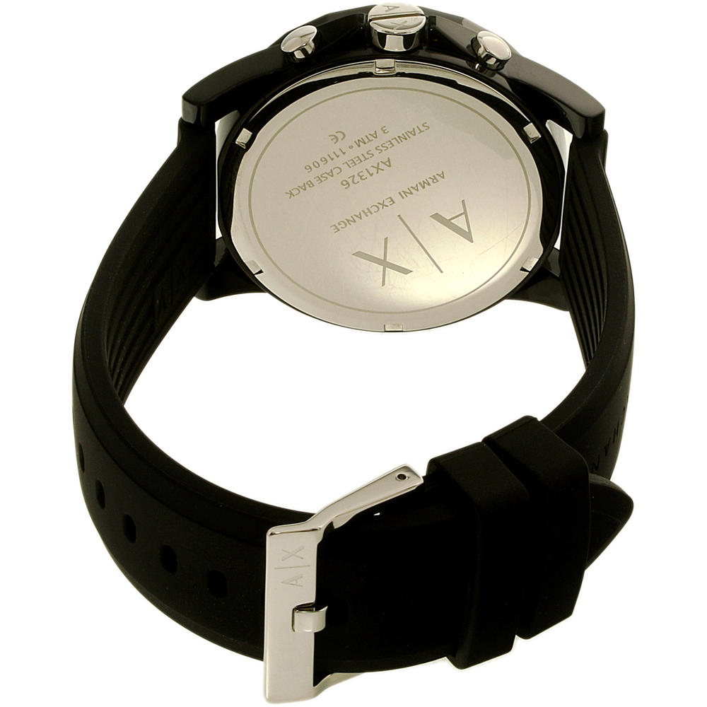 Armani Exchange AX1326 Unisex Dress Silicone Quartz Analog Watch - Black