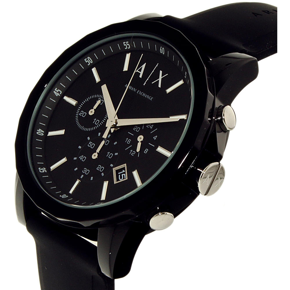 Armani Exchange AX1326 Unisex Dress Silicone Quartz Analog Watch - Black