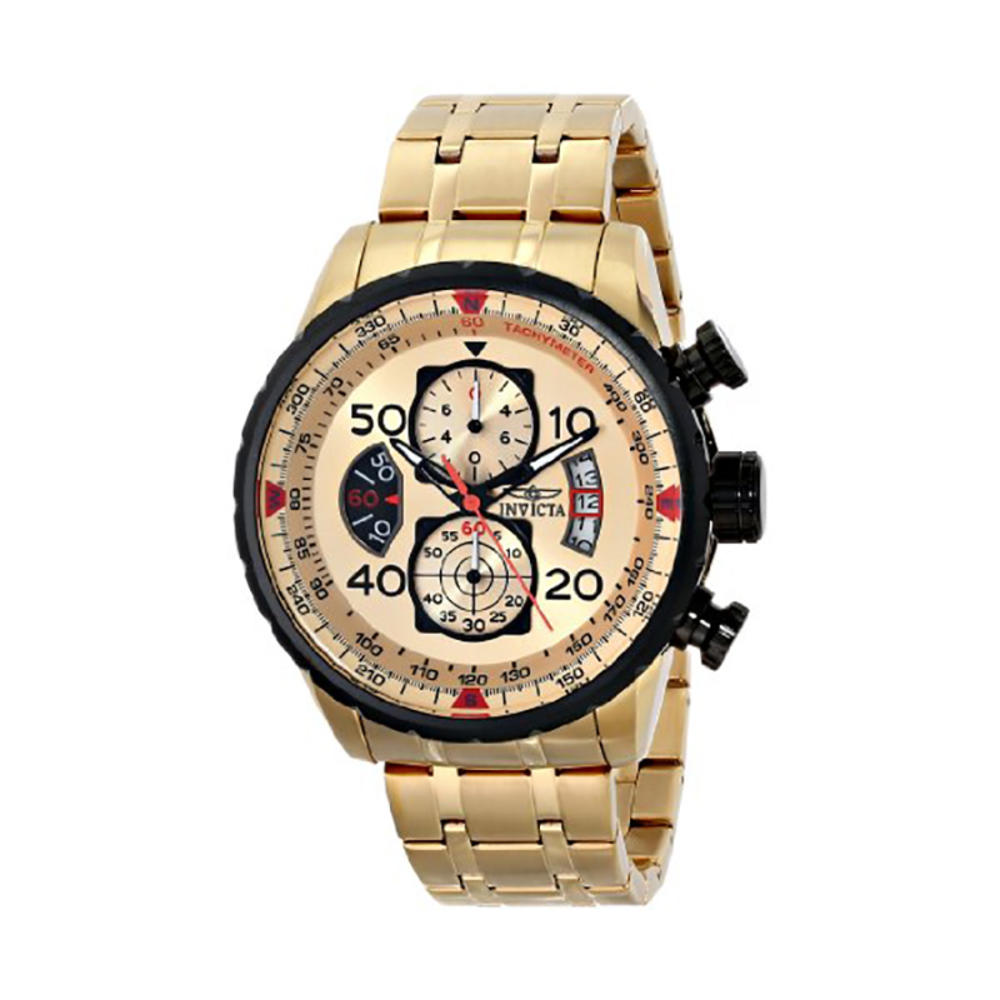 Invicta 17205 Men's Aviator 18K Gold Plated Stainless Steel Chronograph