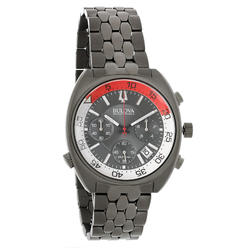 Bulova Mens Snorkel Quartz Stainless Steel Watch, color:grey (Model: 98B253)