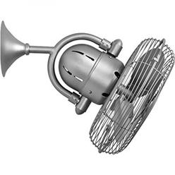 Matthews Fan Company Matthews KC-BN Kaye 13" Outdoor Wall Fan / Ceiling Fan with Wall Control, 3 Metal Blades with Safety Cage, Brushed Nickel