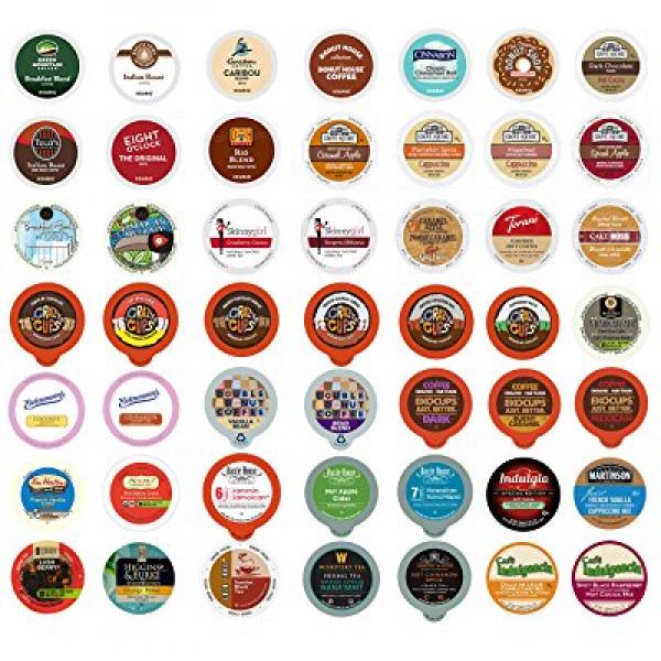 Variety Pack Sampler Allmix50  Coffee, Tea, and Hot Chocolate 50 Count Variety Sampler Pack for Keurig K-Cup Brewers