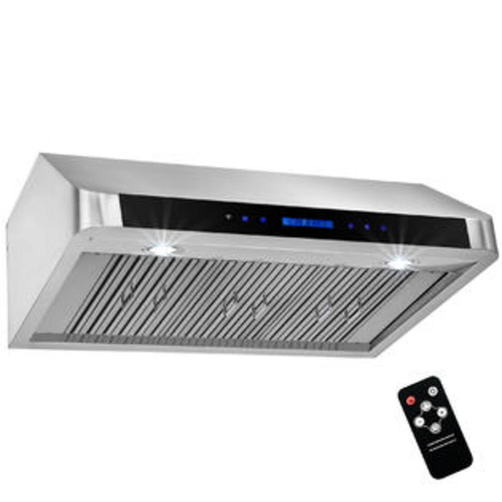 Golden Vantage GV-RH0249 36" Kitchen Stainless Steel LED Display Touch Control Panel Cooking Range Hood Vent w/ Remote