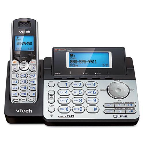 VTech  2LINE CORDLESS PHONE DECT 6.0 1 HNDST BLK/SLVR SPKRPHONE TAD