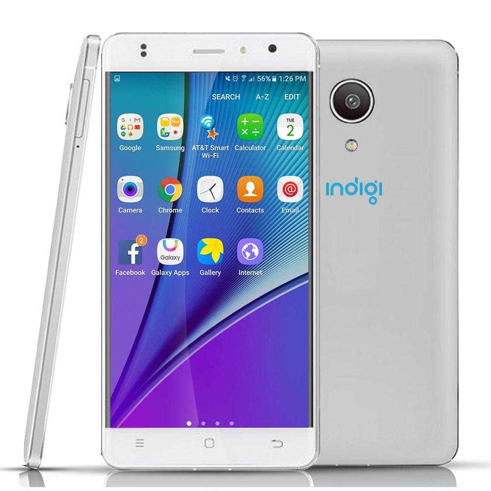 Indigi  4G Lte Smart Phone GSM Unlocked Quad Core 5.0" Android 6.0 MM Google Play Store - White