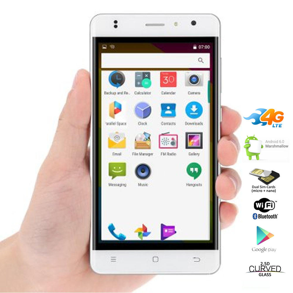 Indigi  5.0" IPS Capacitive Android 6.0 DualSim 4G Support Smart Cell Phone GSM UNLOCKED - White