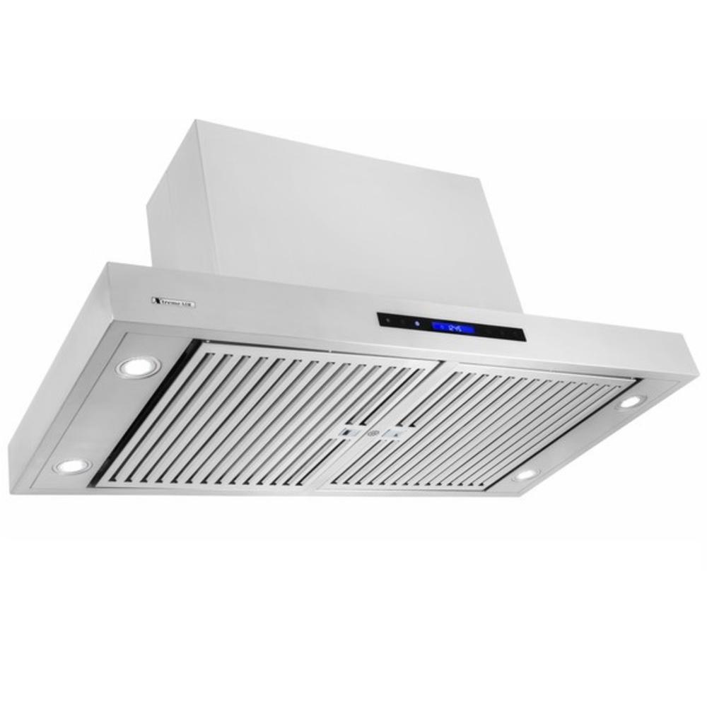 XTREMEAIR USA PX06-I48   48" Wide Easy Clean swing-able baffle Filters Stainless Steel Island Mount Range Hood