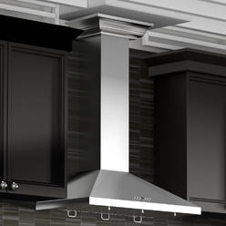 Zline Kitchen and Bath ZLINE 42 in. convertible Vent Wall Mount Range Hood in Stainless Steel with crown Molding (KL2cRN-42)