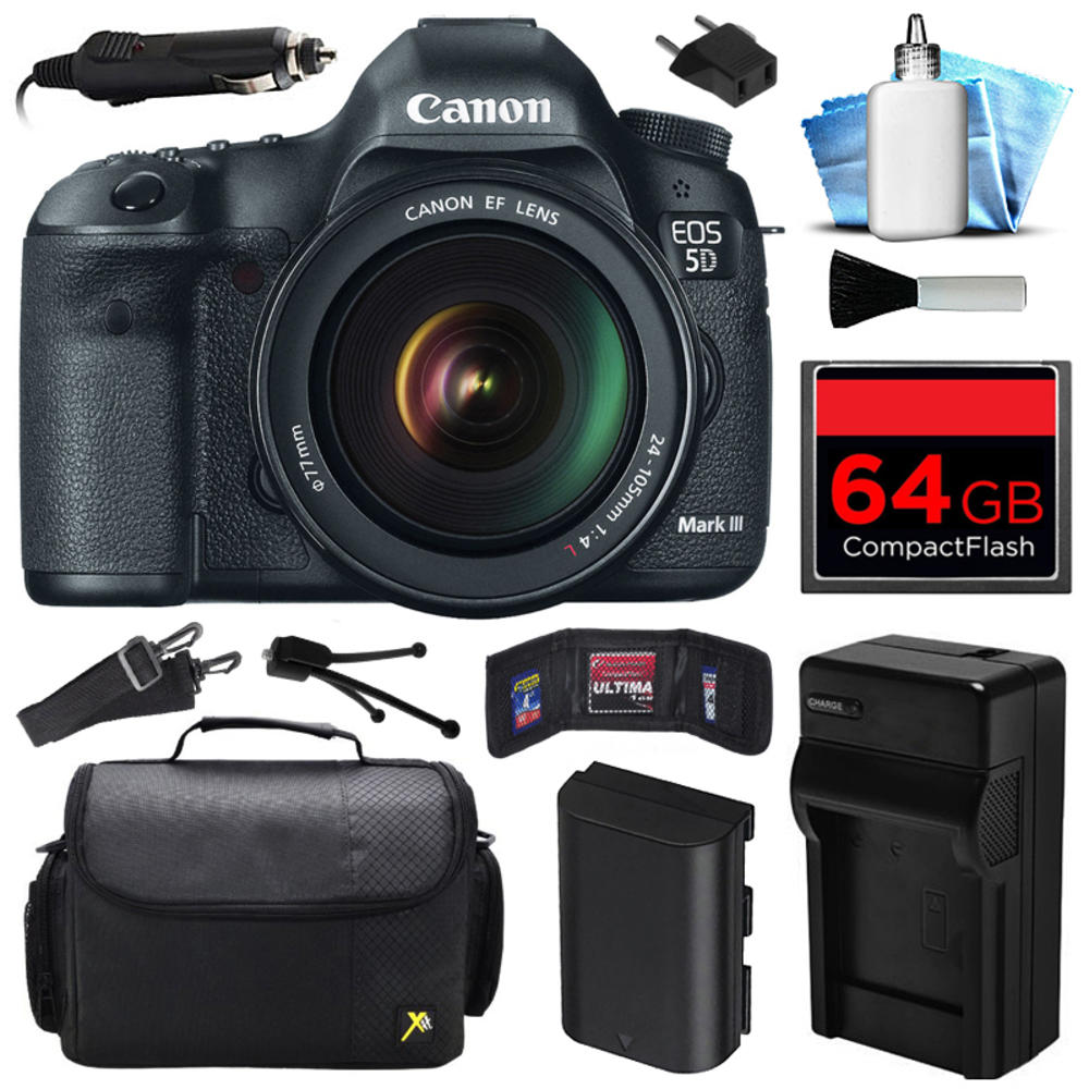 Canon CN5DMIII2410564GB EOS 5D Mark 3 III DSLR Digital Camera w/ 24-105mm Lens (64GB Value Bundle)