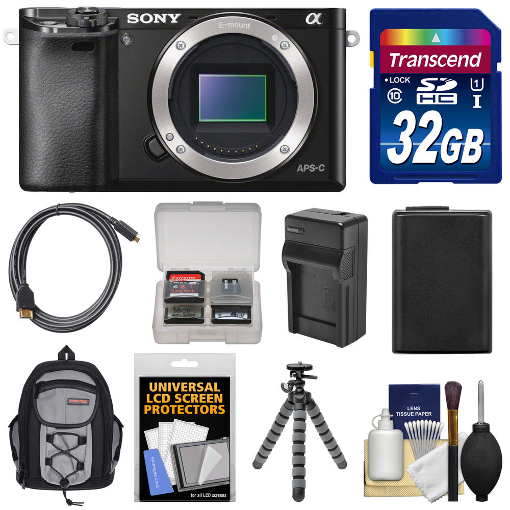 Sony ILCE6000-B-kit-81539  Alpha A6000 Wi-Fi Digital Camera Body with 32GB Card + Case + Battery/Charger + Tripod + Accessory Ki
