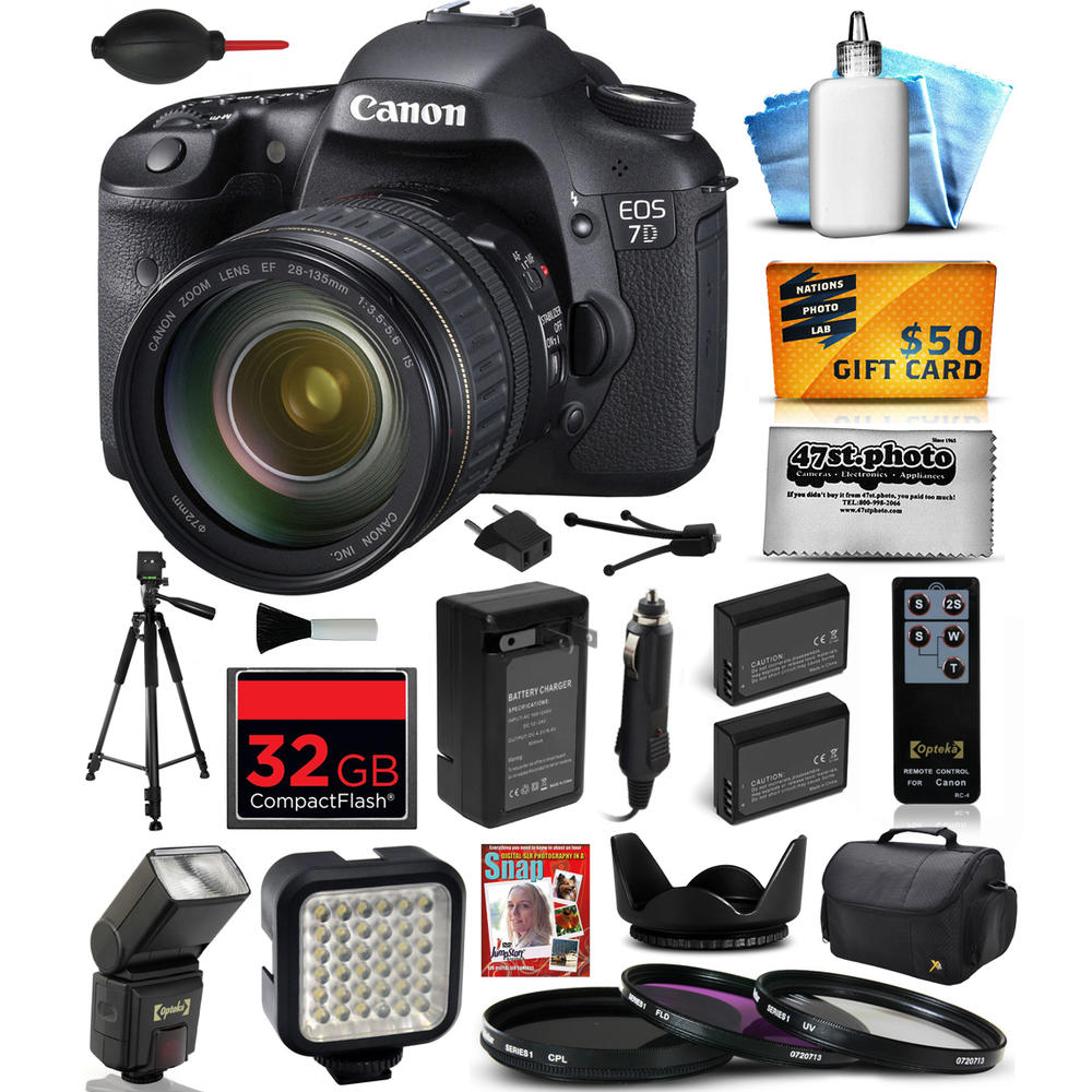 Canon CN7D2813532GBV5 EOS 7D DSLR SLR Digital Camera with 28-135mm Lens (32GB Exclusive Bundle)