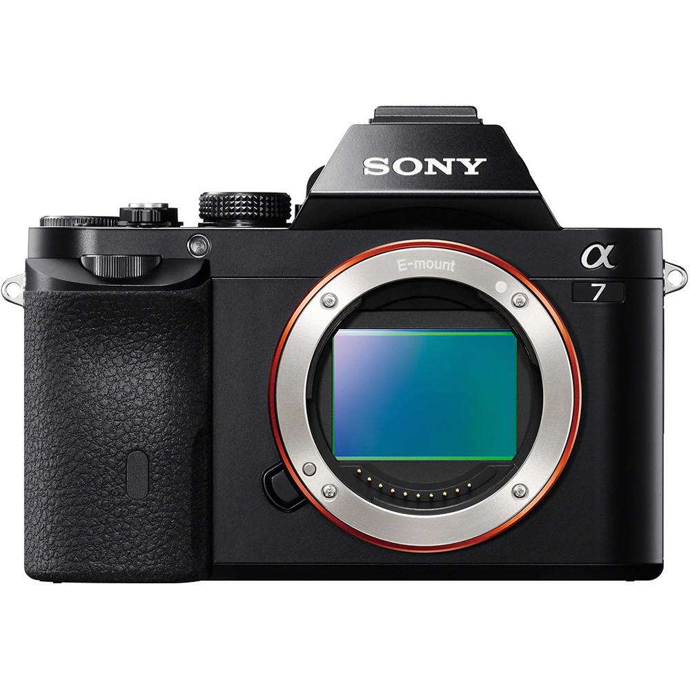 Sony ILCE7-B-kit-80989 Alpha A7 Digital Camera Body (Black) with Sonnar T* FE 55mm f/1.8 ZA Lens + 64GB Card + Case + Flash + Ba