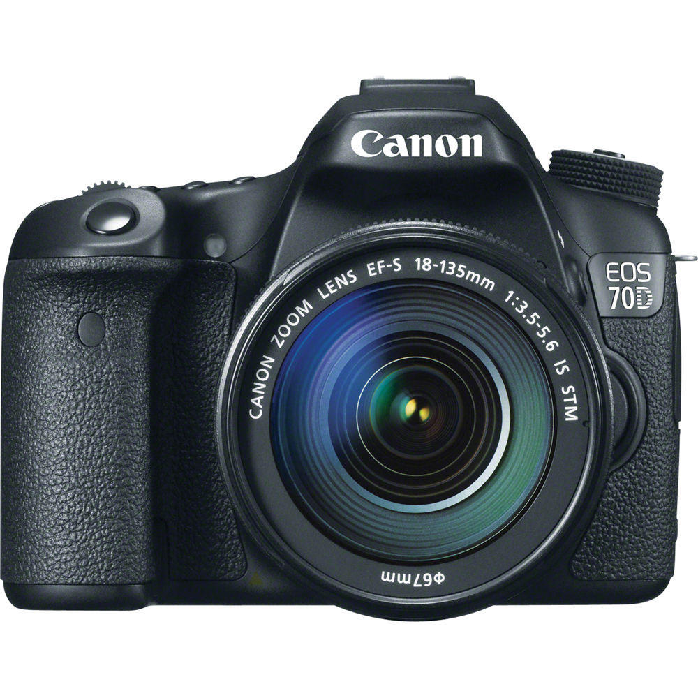Canon 8469B016-kit-81619 EOS 70D Camera + EF-S 18-135 IS STM Lens + 55-250 IS STM Lens + 32GB Card + Case + Flash + Battery + Gr