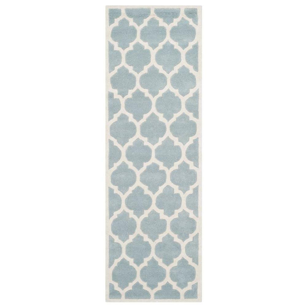 Safavieh Runner Hand tufted Rug in Blue and Ivory