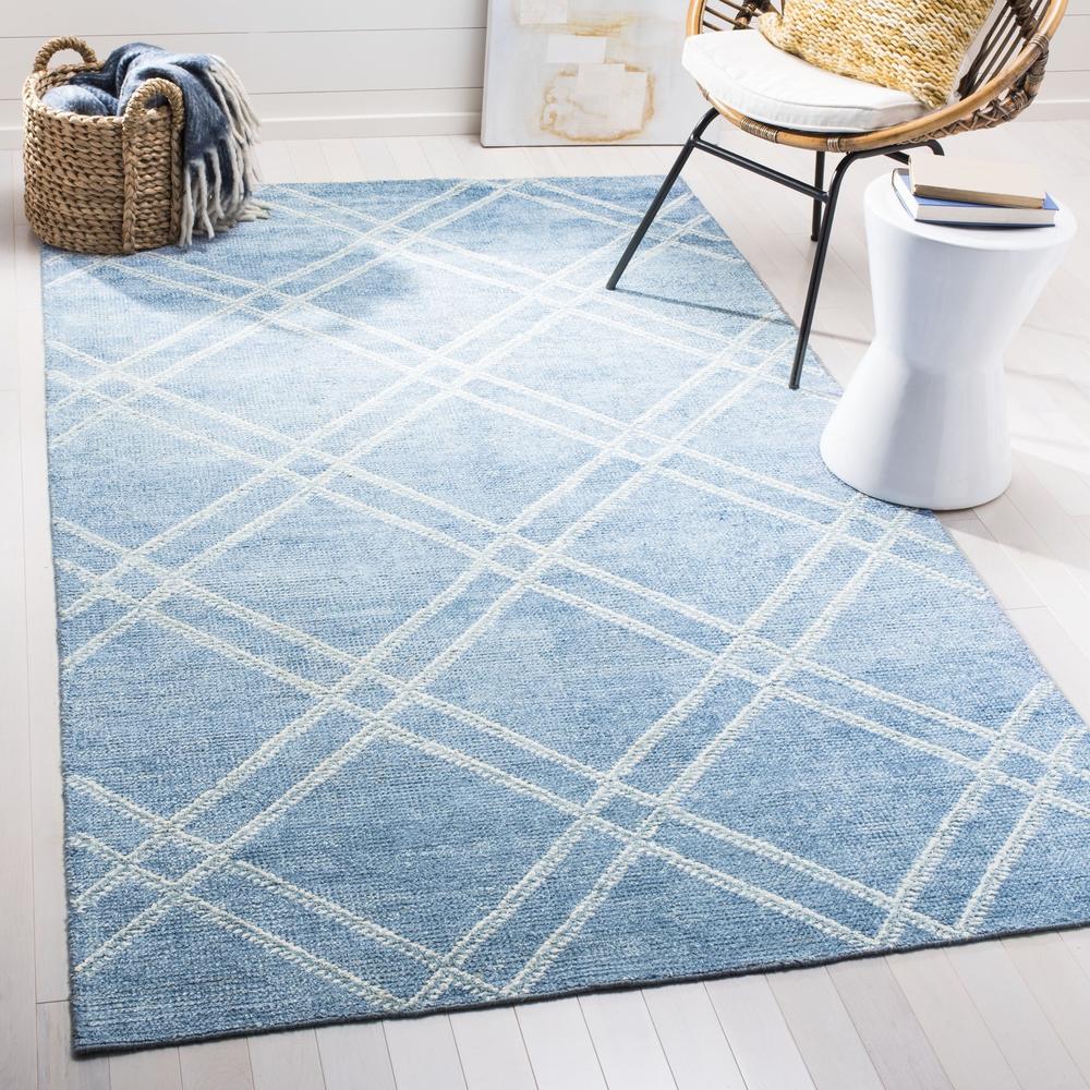 Safavieh   Stone Wash Contemporary Hand-Knotted Deep Blue Wool Rug (4' x 6')