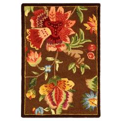Safavieh HK331B-6 6 ft. x 9 ft. Medium Rectangle- Country & Floral Chelsea Brown Hand Hooked Rug