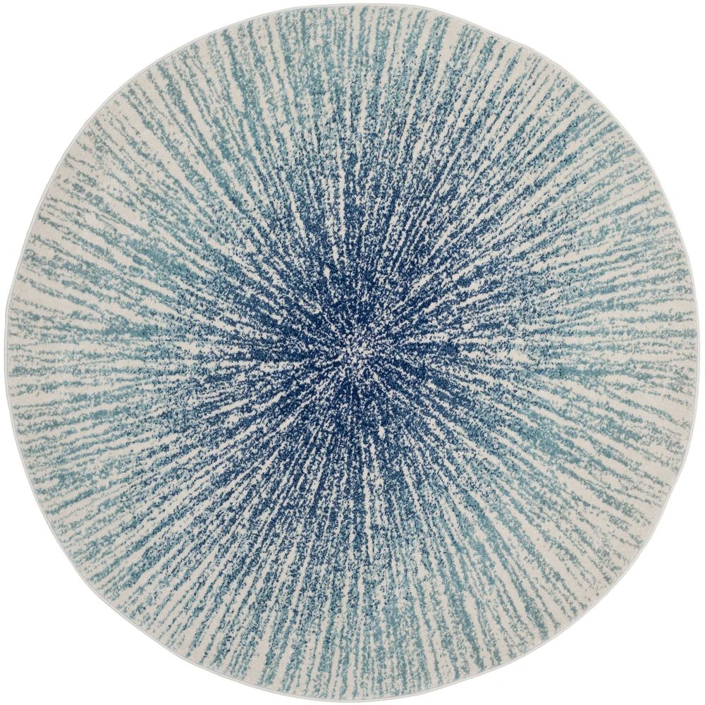 Safavieh   Evoke Vintage Abstract Burst Royal Blue/ Ivory Distressed Rug (3' Round)