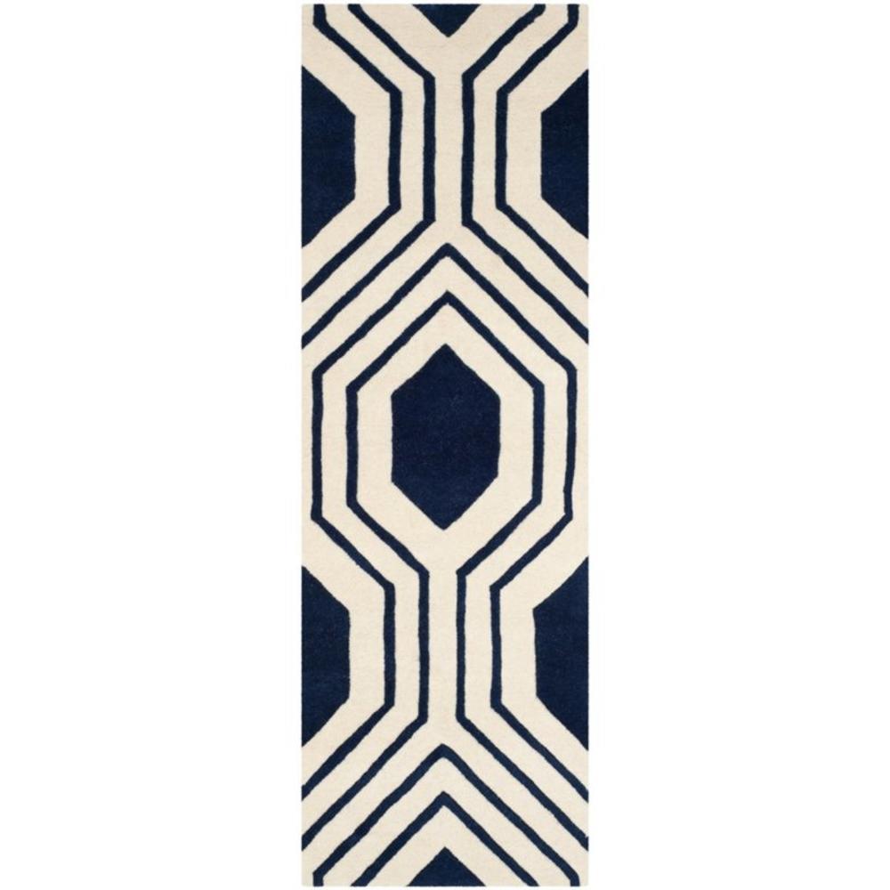 Safavieh  Chatham 8' X 10' Hand Tufted Wool Rug in Dark Blue and Ivory