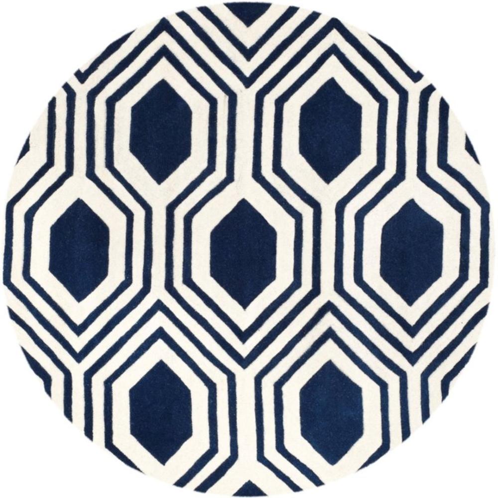 Safavieh  Chatham 8' X 10' Hand Tufted Wool Rug in Dark Blue and Ivory