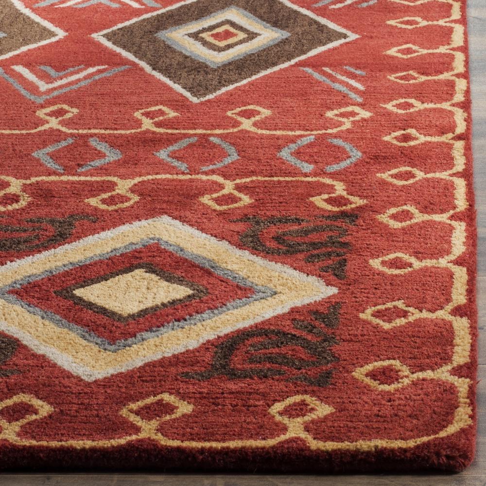 Safavieh   Heritage Hand-Woven Wool Red / Multi Area Rug (6' Square)