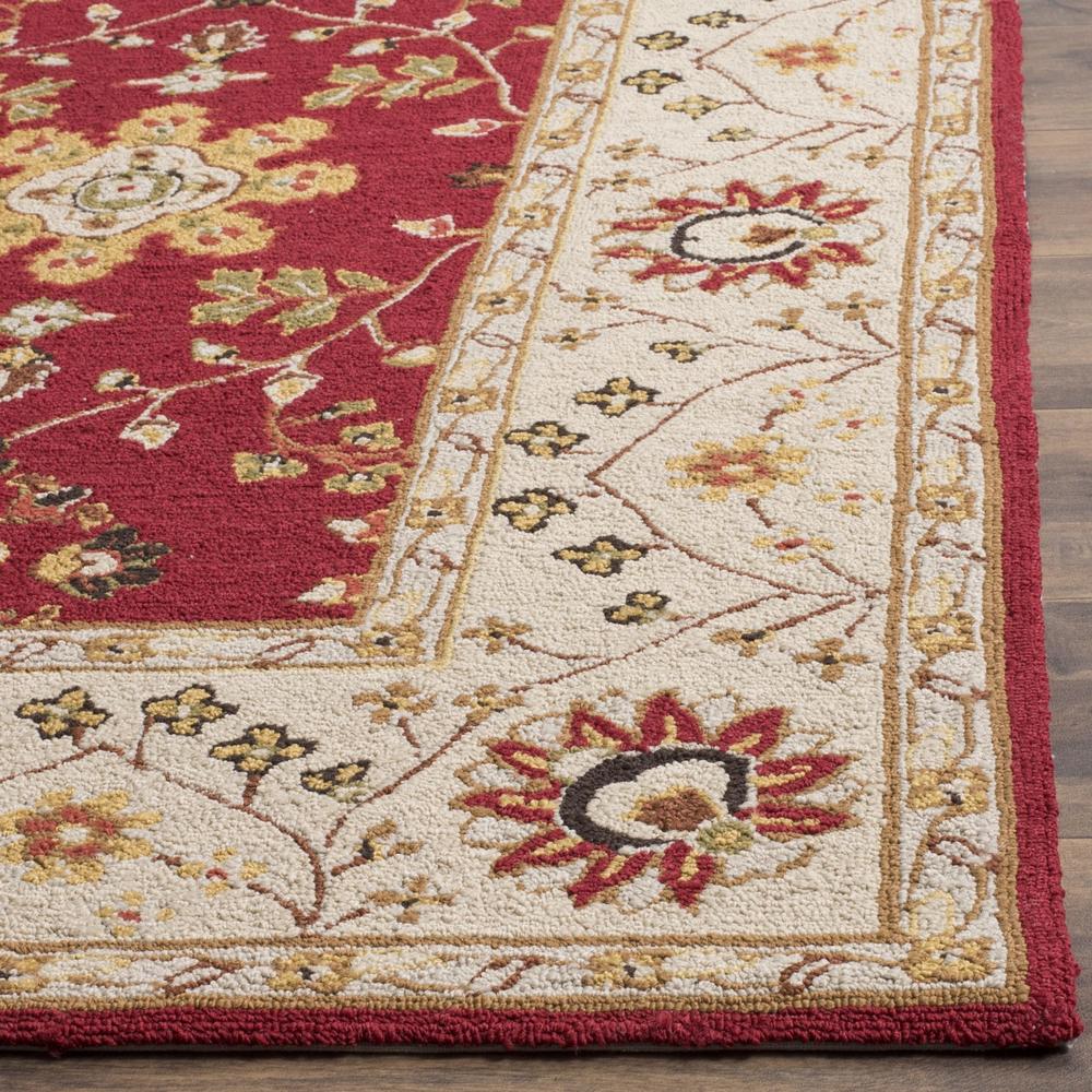 Safavieh   Hand-hooked Easy to Care Red/ Ivory Rug (8' x 10')