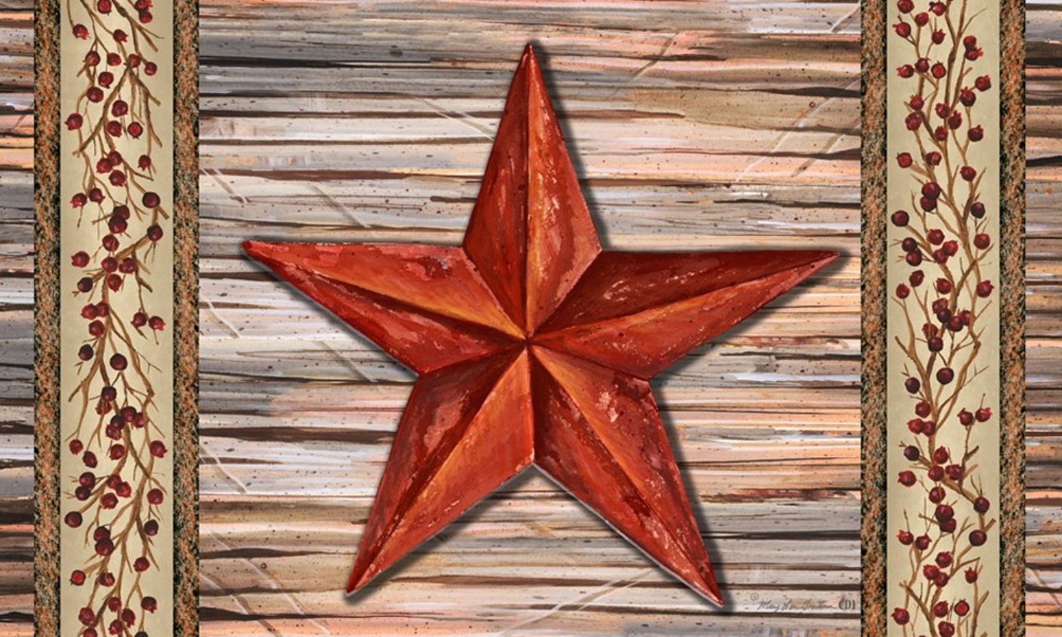 Custom Decor Country Primitive Rustic Barn Star Welcome 30 x 18 Inch Floor Mat Rug