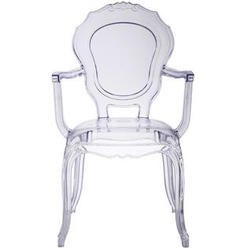 Homelala Clear - Modern Contemporary Belle Style Dining Chair Ghost Armchair Ghost Chair with Arms Ghost Arm Chair Clear Transparent