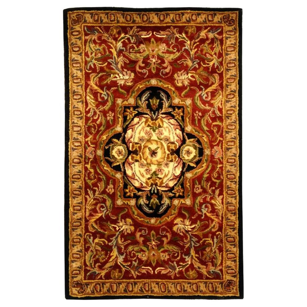 Safavieh Wool Rug with Black & Red Background (8 ft. 3 in. x 11 ft.)