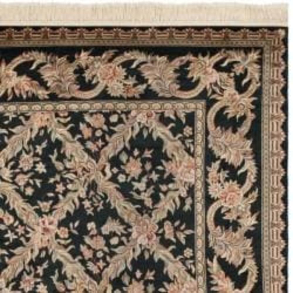 Safavieh  Asian Hand-knotted Royal Kerman Black Wool Rug (10' x 14')