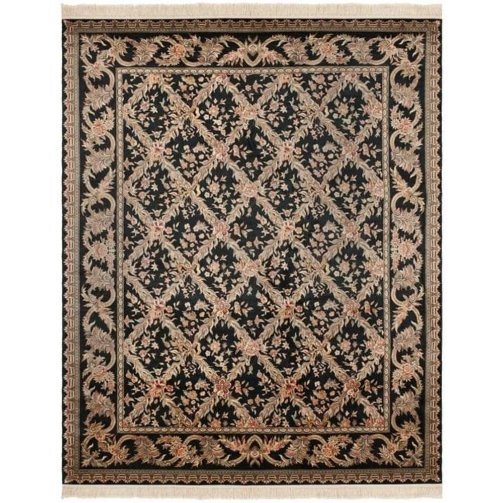 Safavieh  Asian Hand-knotted Royal Kerman Black Wool Rug (10' x 14')